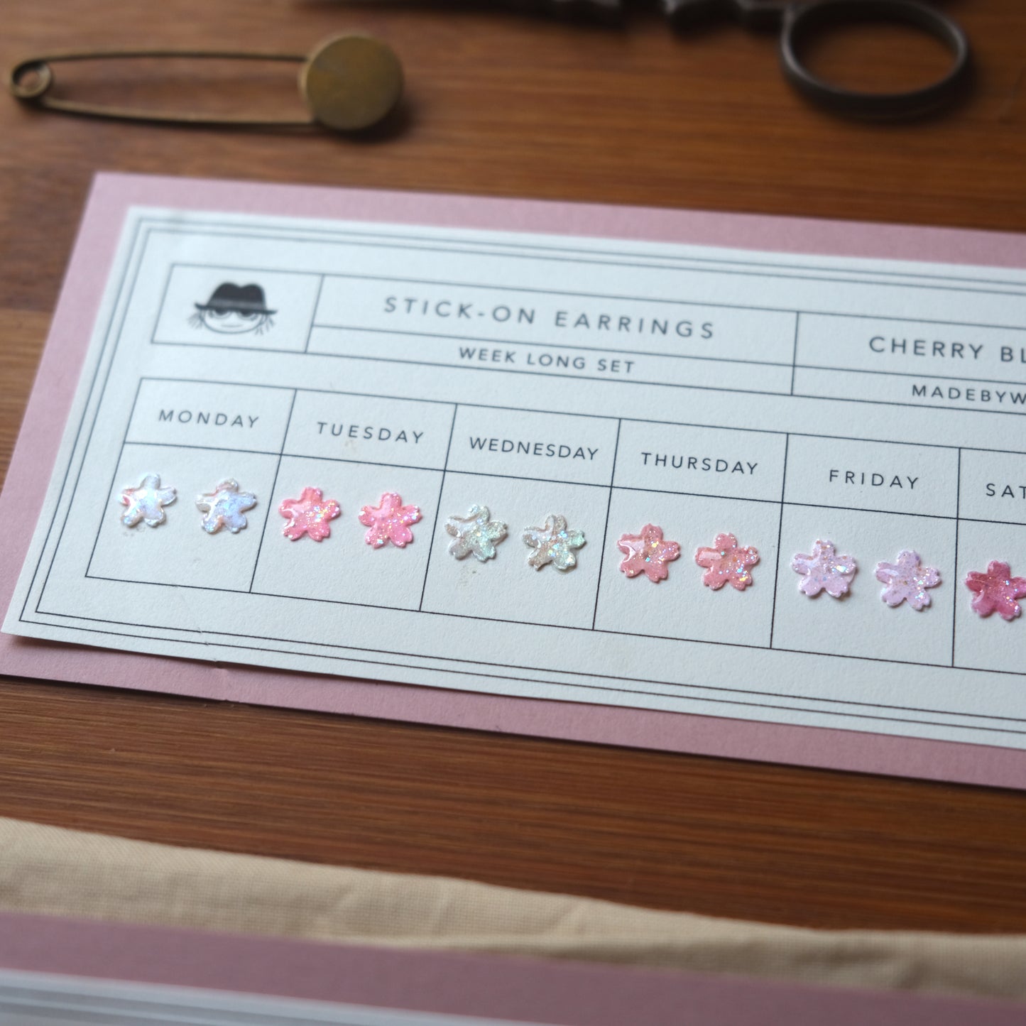 Cherry Blossom Stick-On Earrings